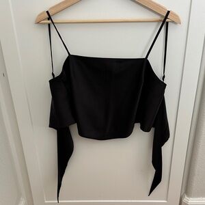 Aritzia Black Spaghetti Strap Crop Top